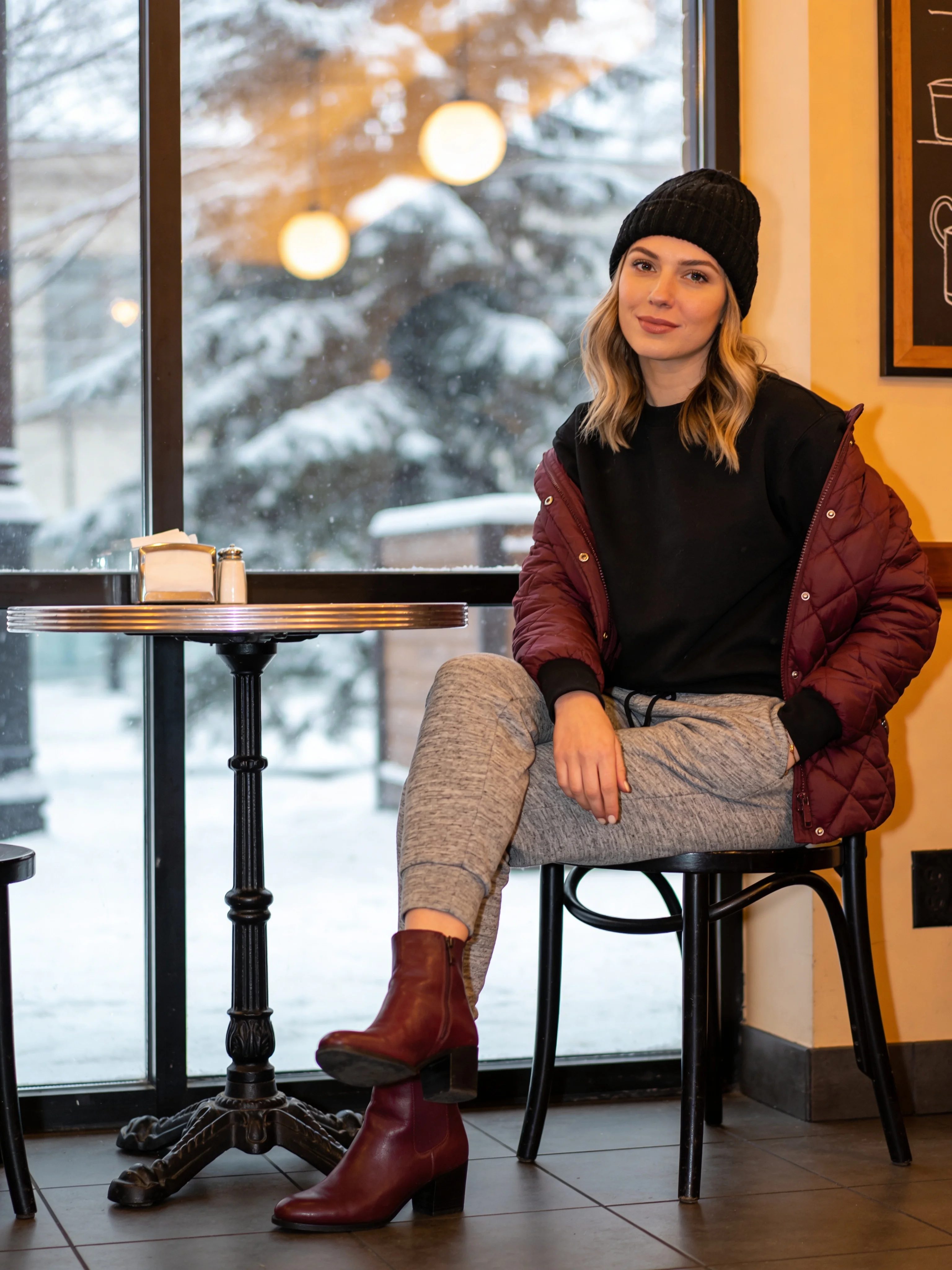 Burgundy Snow Day