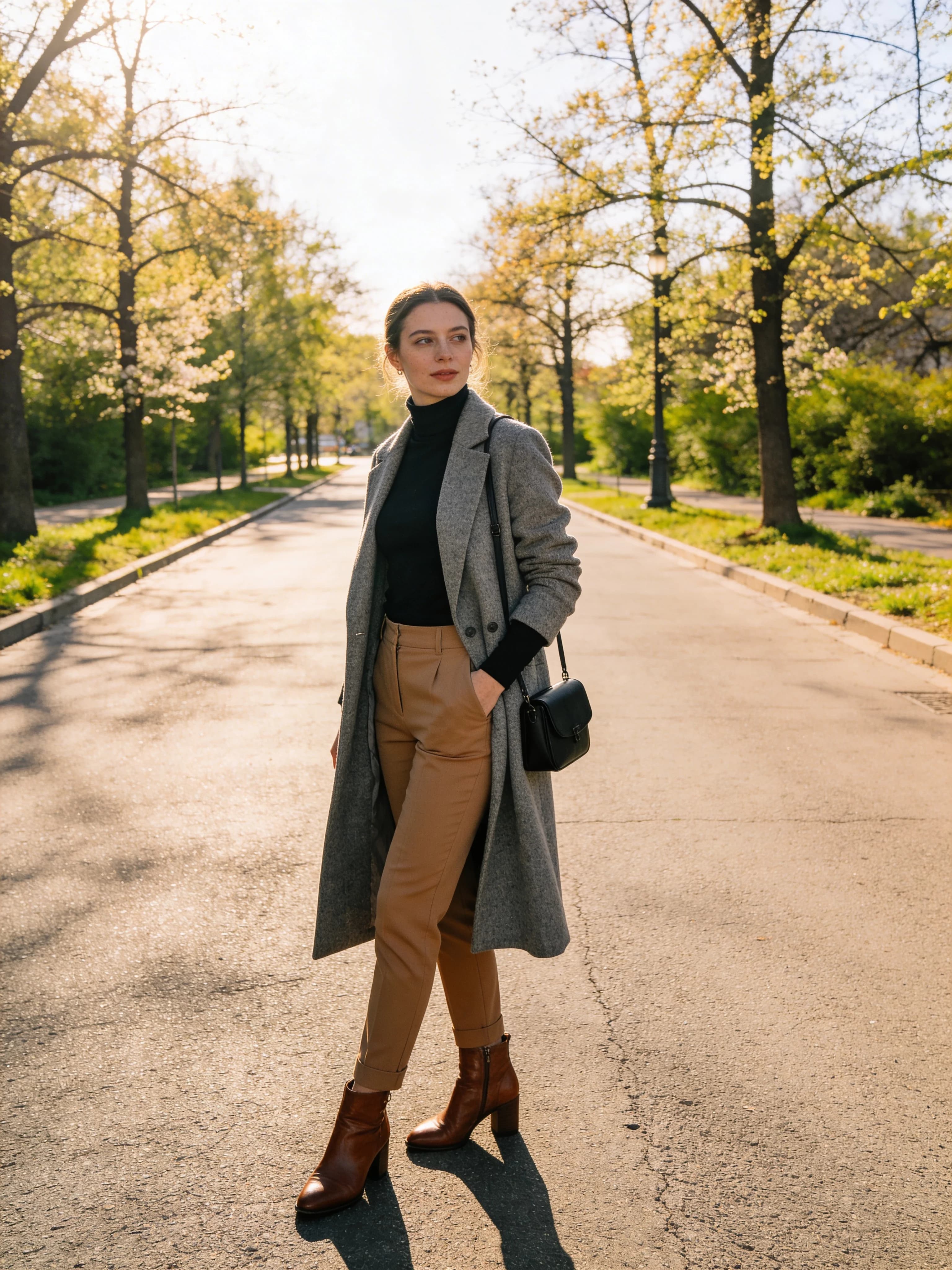 Grey Coat Brown Formal
