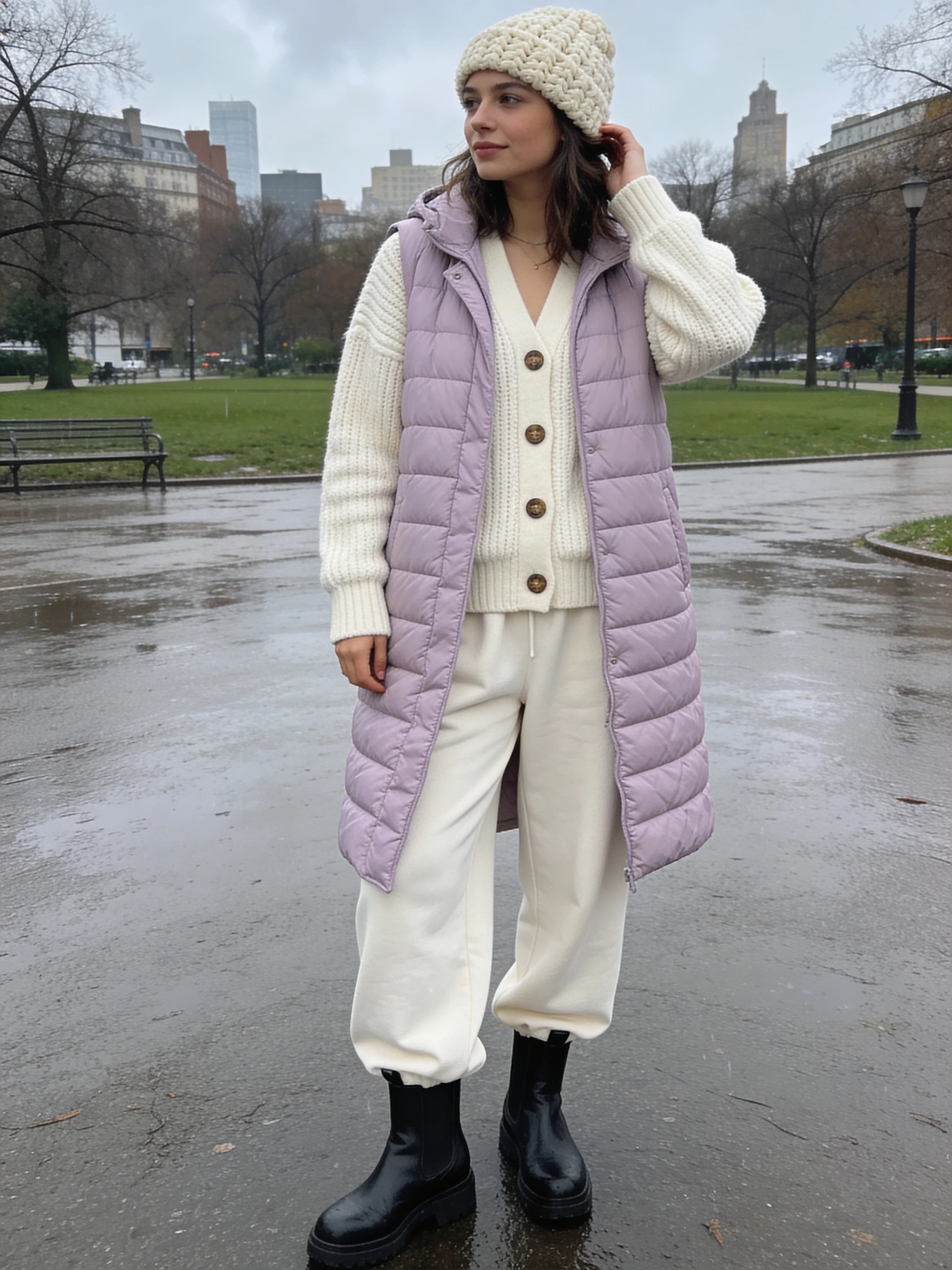 Lilac Vest Cream Stack