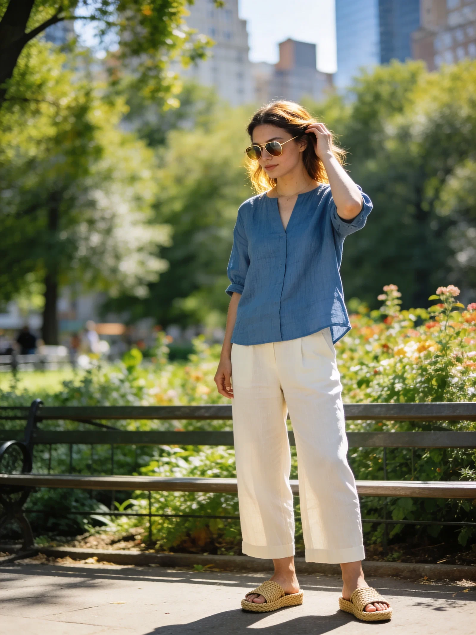 Linen Blouse and Trousers