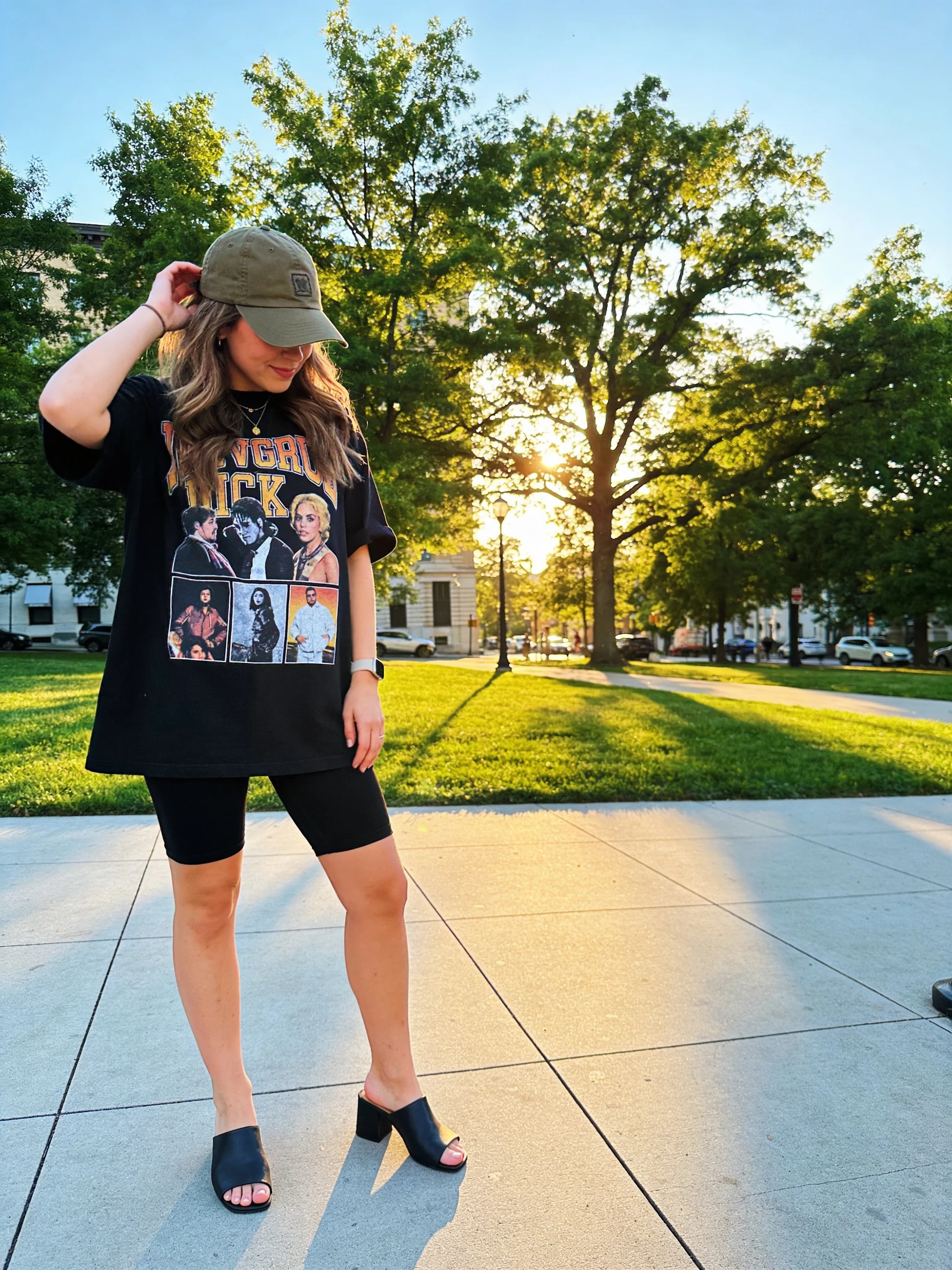 Biker Shorts Graphic Tee