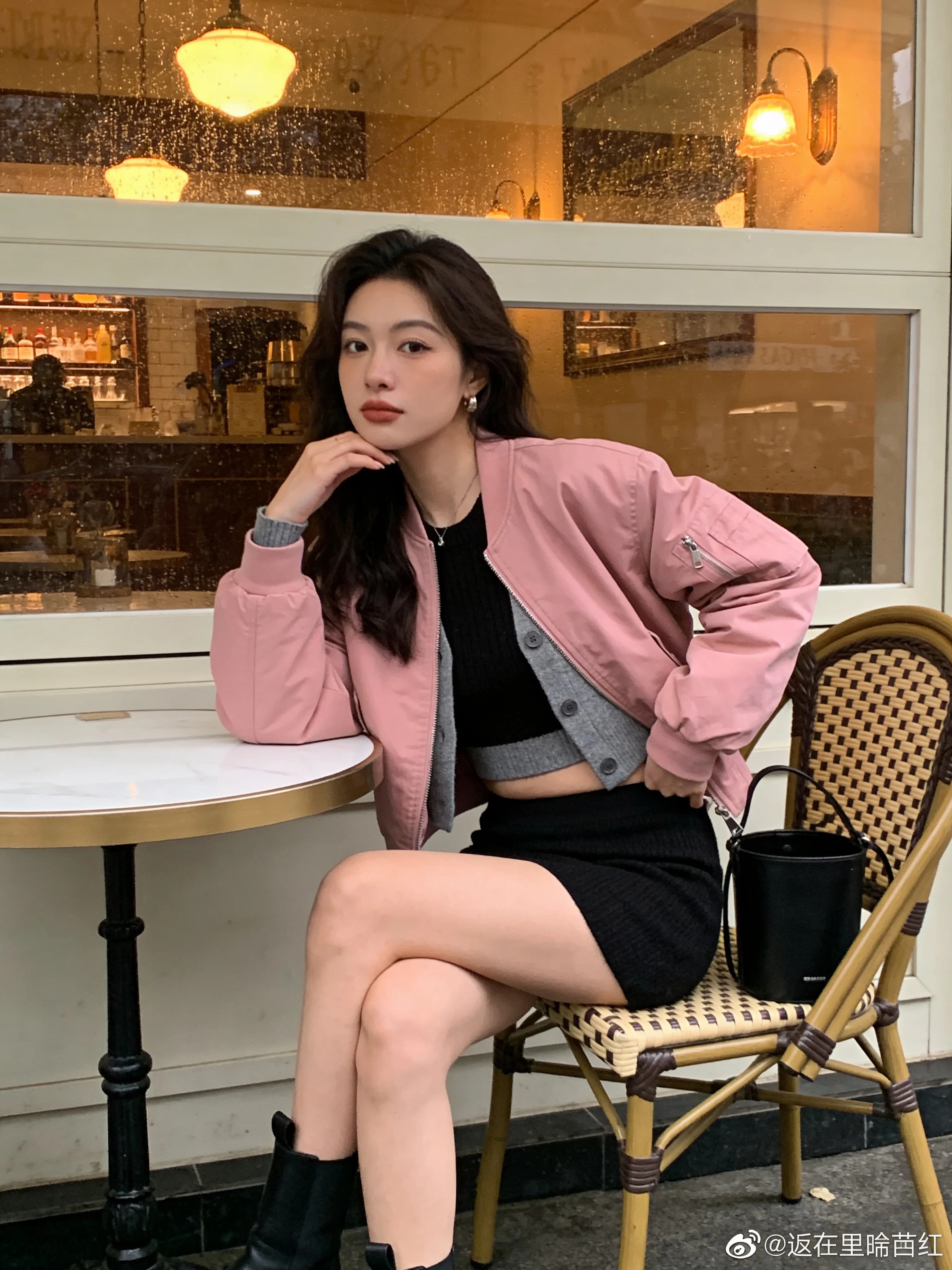 Blush Jacket Knit Skirt